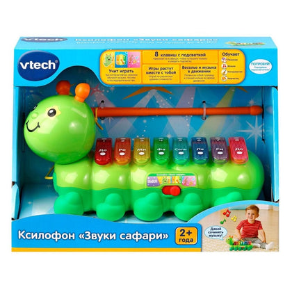 VTech «Zvuki safari» ksilofon-qurtcha, chiroqli, 2 yoshdan, rus tilida
