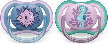 Пустышка Philips Avent Ultra Air дышащая 0-6 месяцев 2 штуки