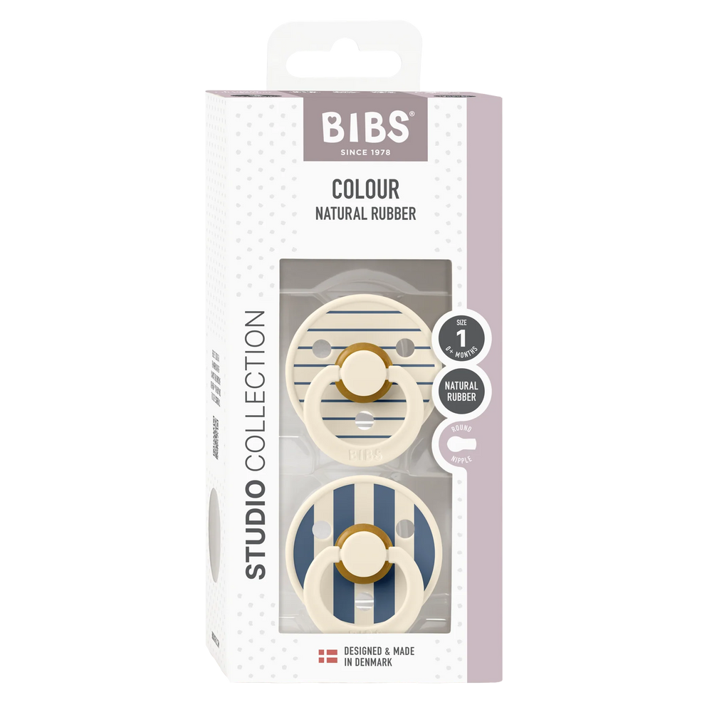 Соска BIBS Colour латексная, 1 шт., 0-6 месяцев, White/Steel Blue
