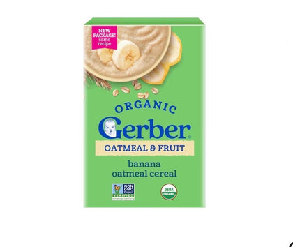 Каша Gerber Organic овсяно-банановая, 12 мес+, 227 г
