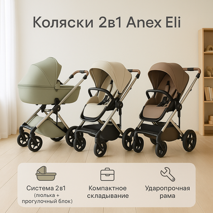 Детская коляска 2в1 Anex Eli , EPP-люлька, от 0 до 4 лет