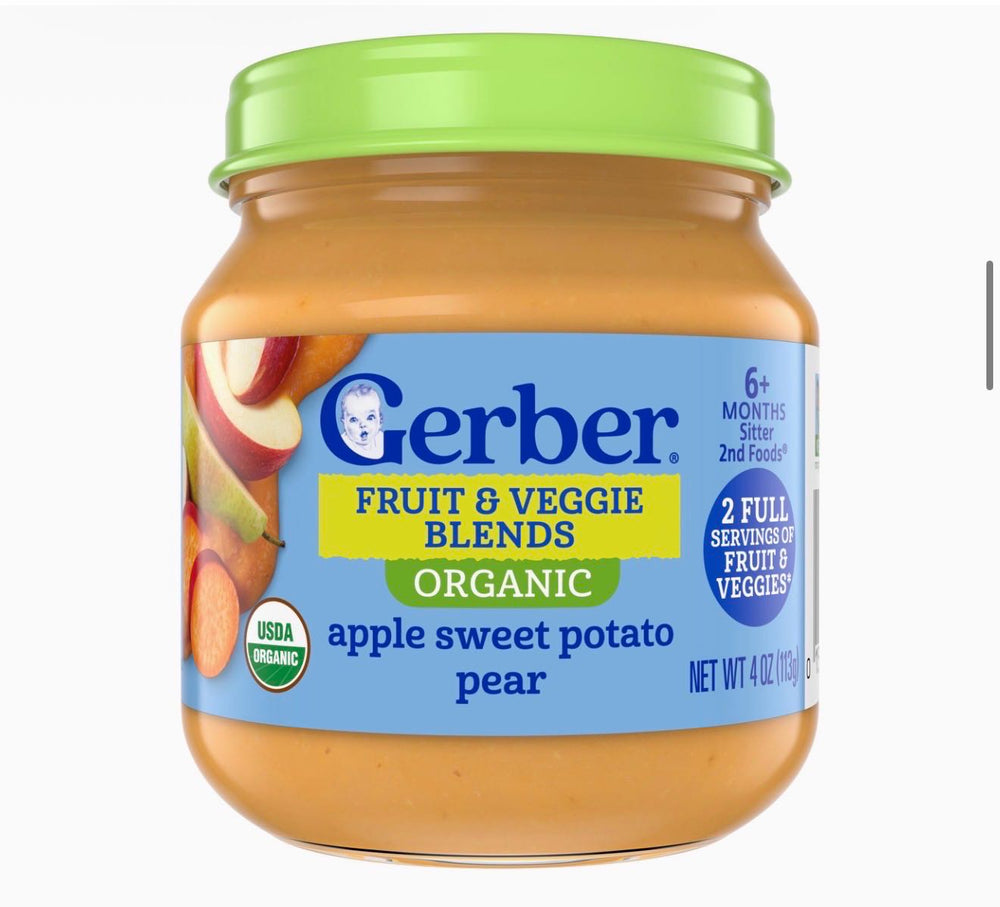 Пюре Gerber Organic яблоко, батат, груша 113 г, с 6 мес