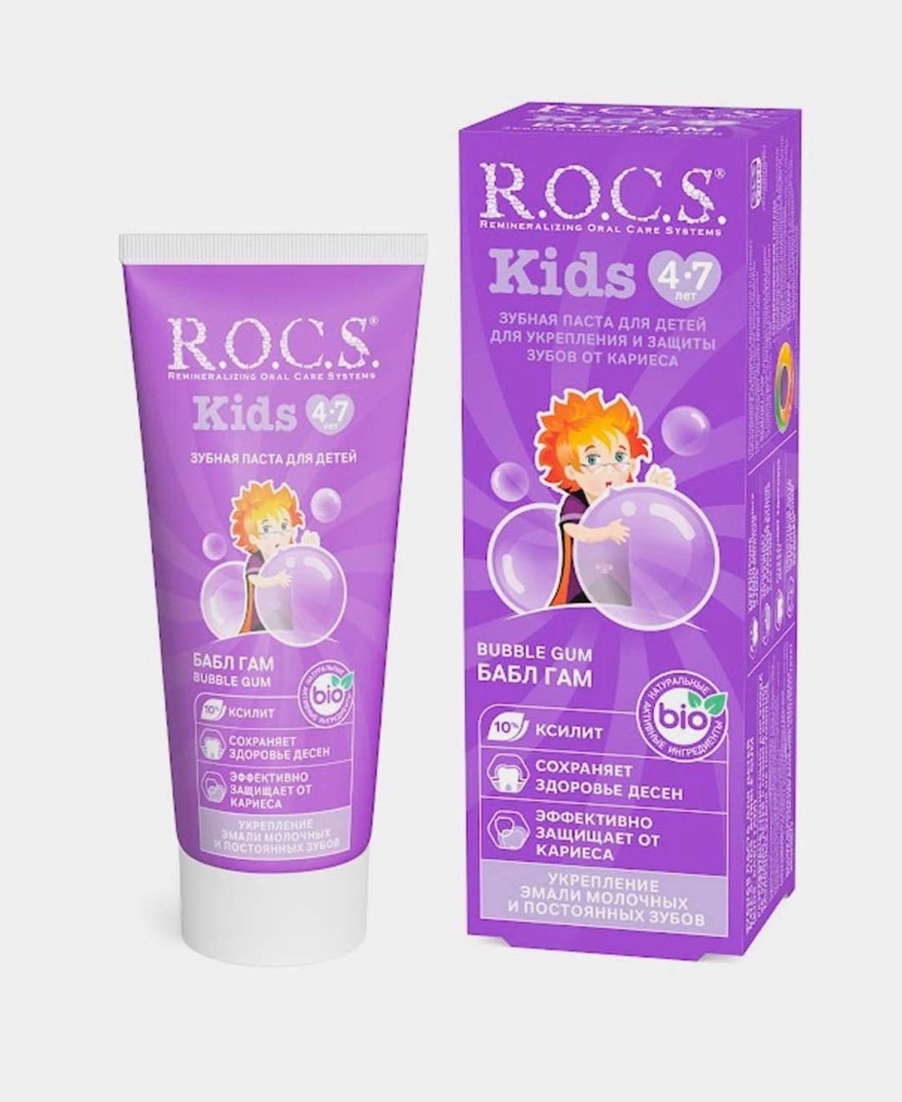 Зубная паста R.O.C.S. Kids Bubble Gum, 45 г, 3-7 лет