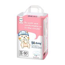 Подгузники BB Kitty размер S (4–8 кг), 60 шт