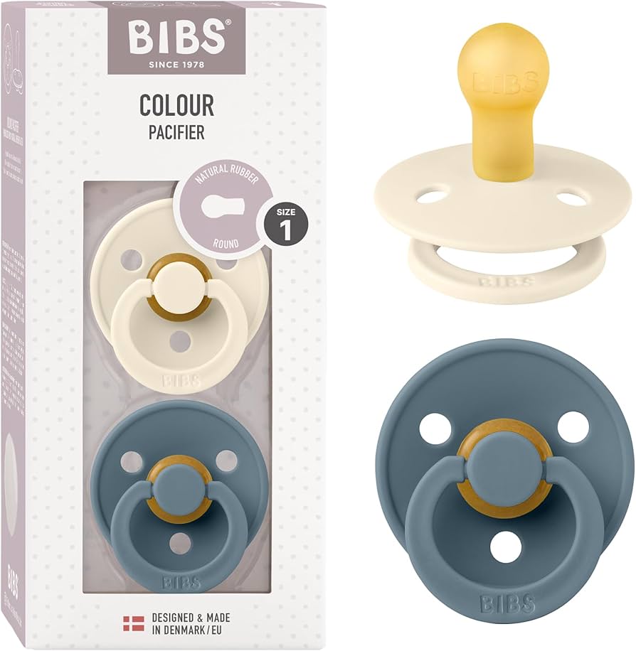 Соска латексная BIBS Colour, размер 1, Ivory/Petrol, 1 шт (0-6 мес)