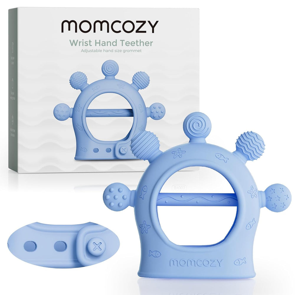 Прорезыватель Momcozy детский силиконовый синий от 3 месяцев