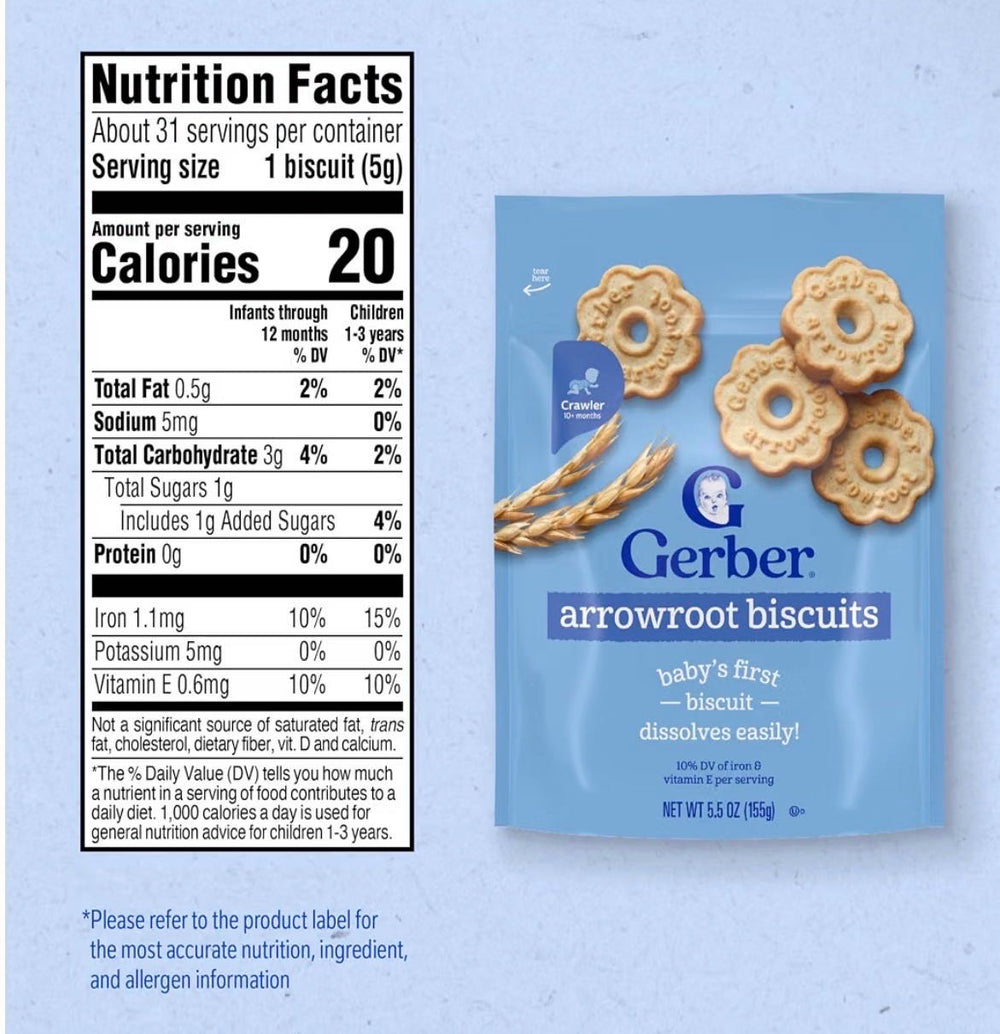 Gerber печенье Arrowroot 155 г, с 10 месяцев