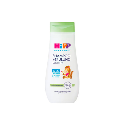 Шампунь HiPP BabySanft 2-в-1 с миндальным маслом 200 мл без слёз