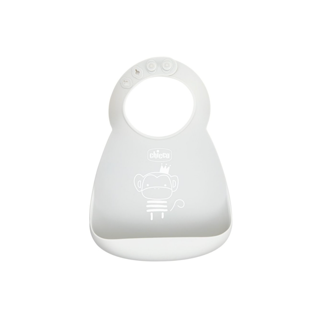 Chicco Easy Roll Bib, 6m+, Yumshoq silikon, Sozlanishi, Oson Xizmat