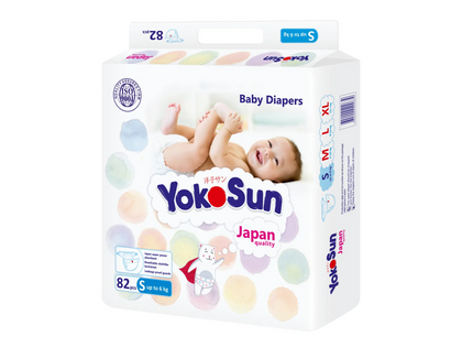 Подгузники YokoSun Comfort S мягкие дышащие до 6 кг 82 шт