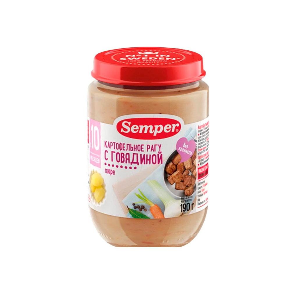 Semper Картофельное рагу с говядиной 190 г, с 10 месяцев