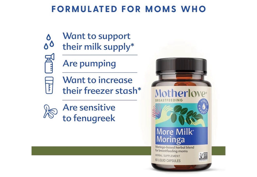 Laktatsiya uchun Motherlove More Milk Moringa, 45 kapsula