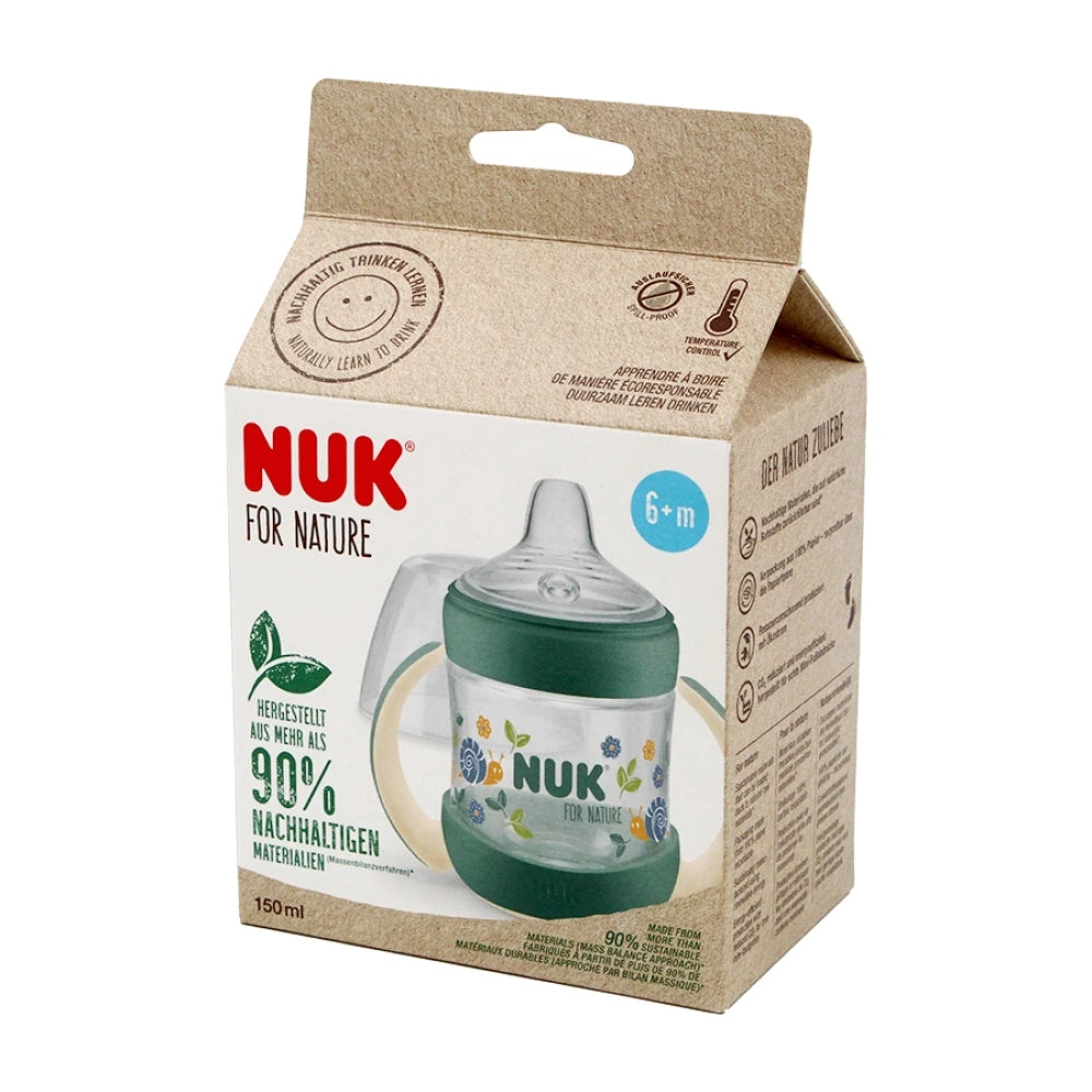Бутылочка NUK For Nature Temp силиконовая, 150 мл, бежевая, 0+ месяцев