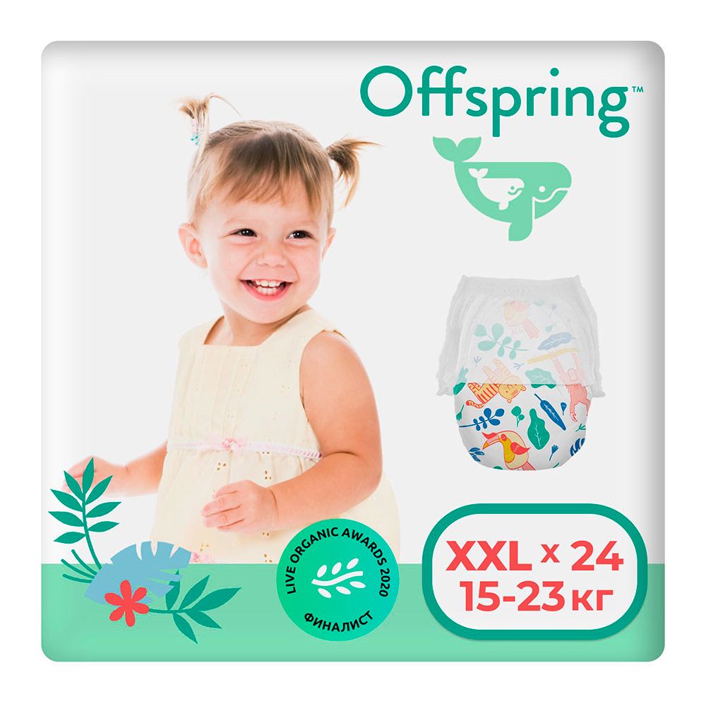 Offspring трусики-подгузники XXL 15-23 кг, 24 шт, Джунгли