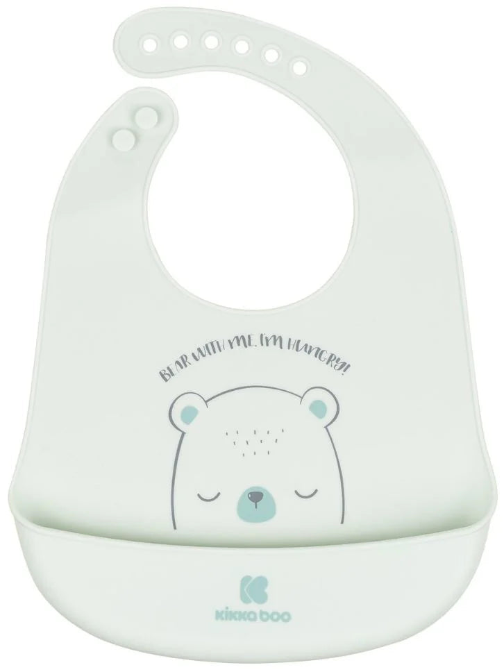 Нагрудник силиконовый KikkaBoo Bear With Me с карманом, от 4 месяцев