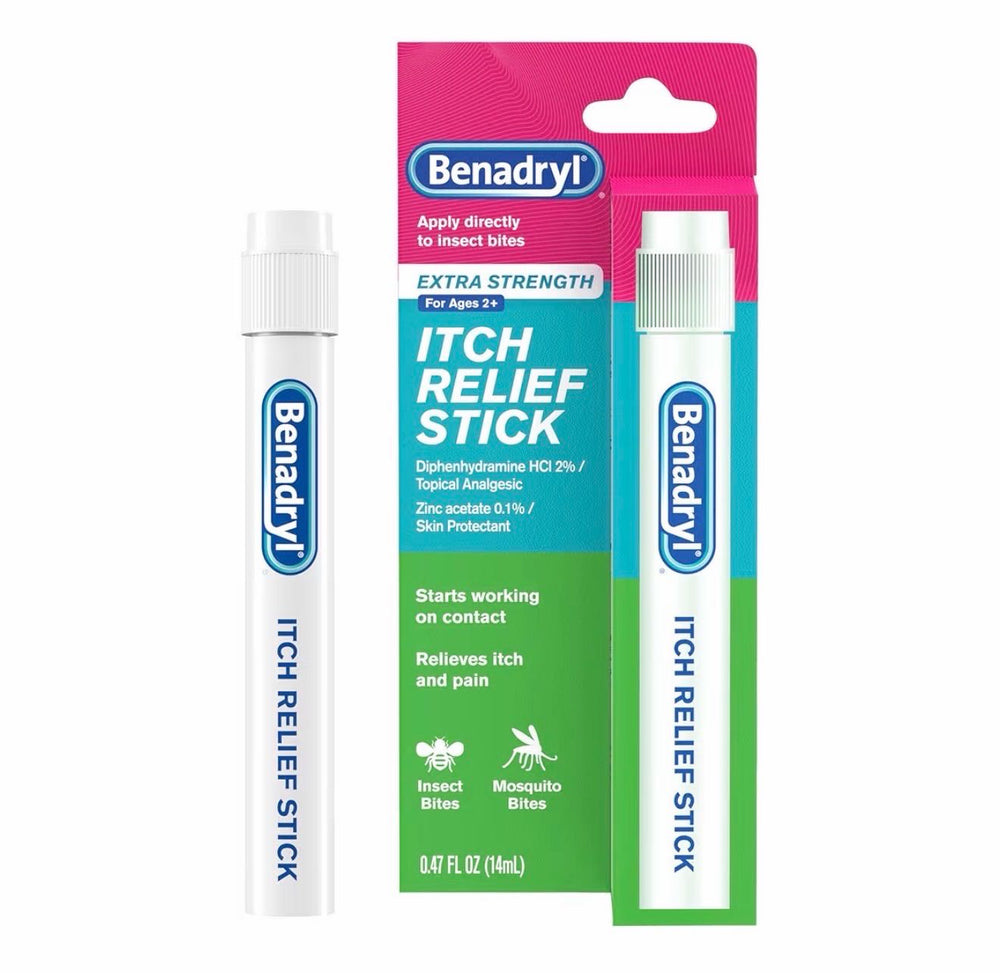 Benadryl Extra Strength qichishish, chaqish va toshmalarga qarshi stik, 14 ml