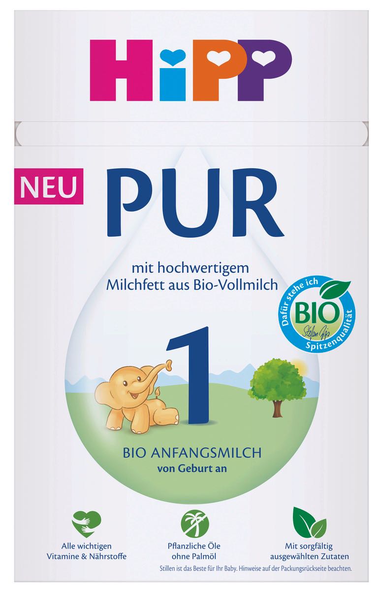 HiPP 1 PURE sutli aralashma 300 g, tug'ilgandan, palma moyisiz