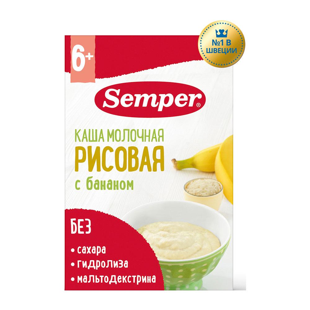 Semper sutli guruch bo'tqasi, banan, 6 oylikdan, 180 gr