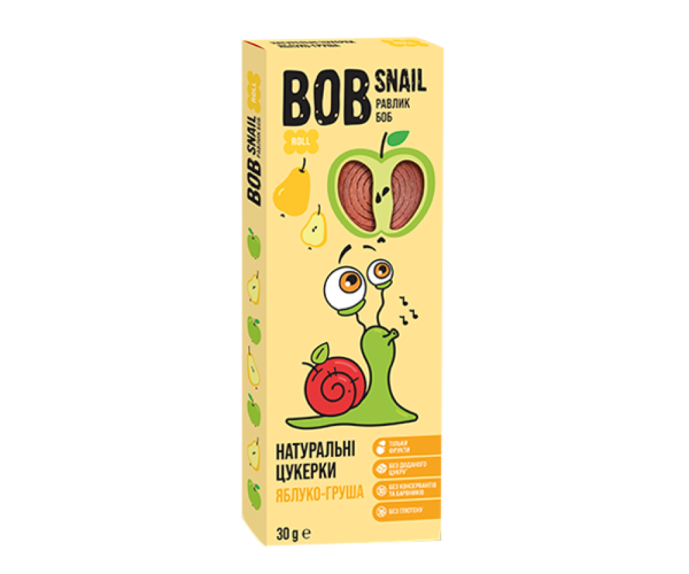 Fruktovaya pastila Bob Snail Olma-Nok, 100% meva, 30 g