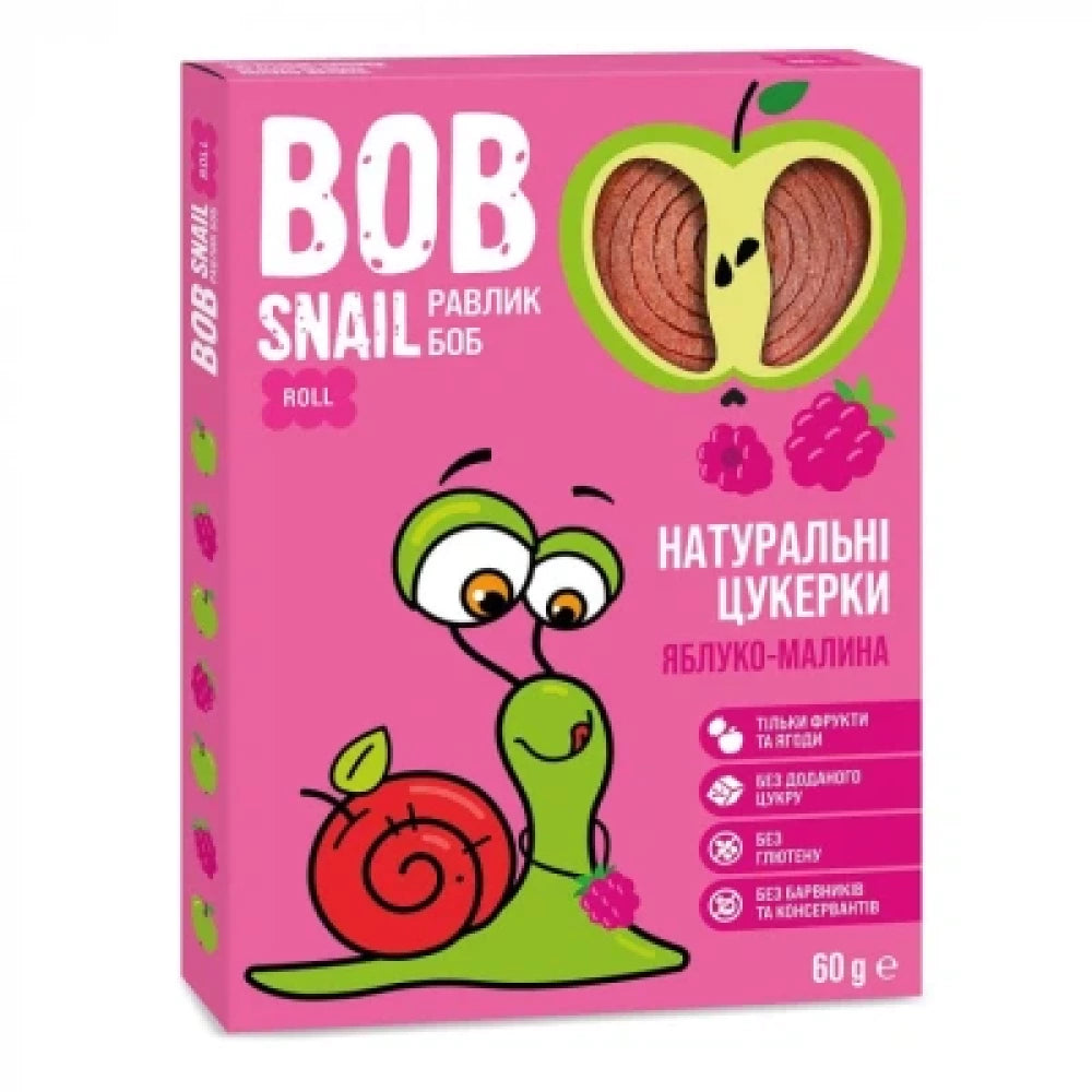Meva pastilasi Bob Snail Olma-Malina, 60 g, shakarsiz