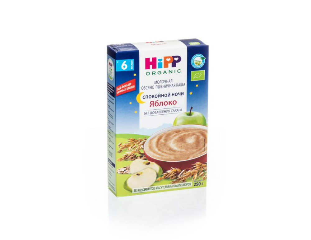 HiPP Good Night sutli suli bo'tqasi olma bilan, 250 g