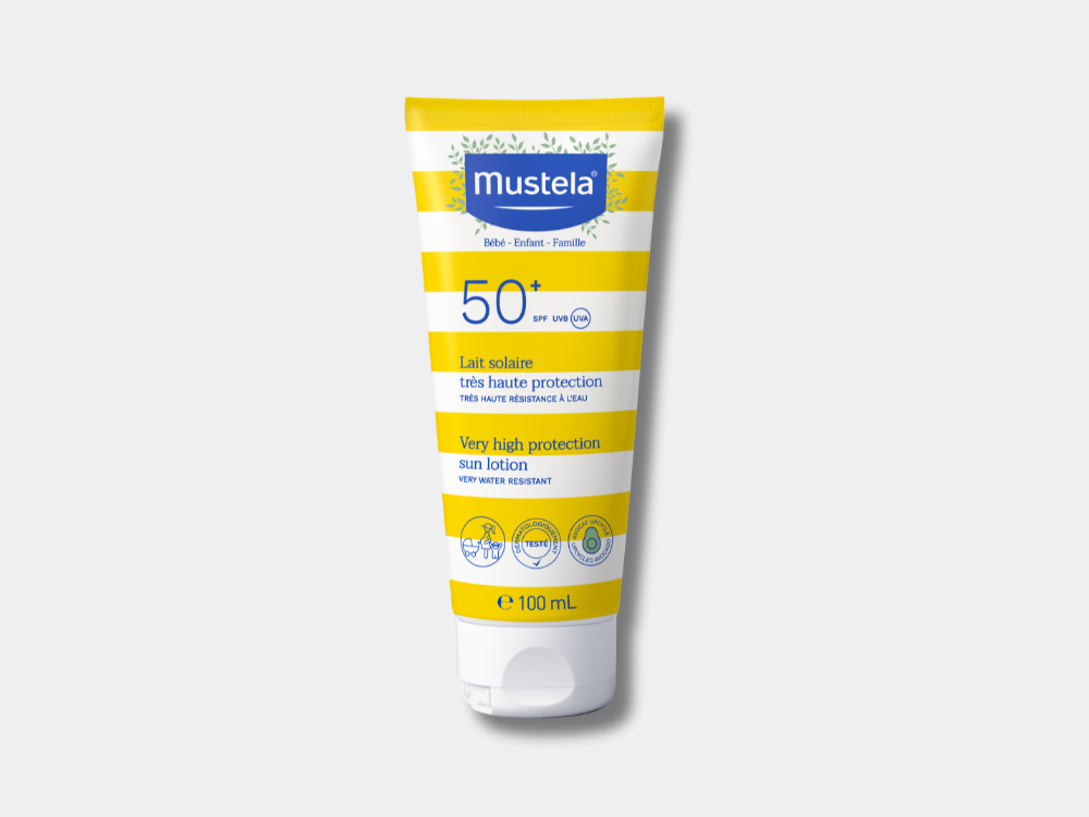 Mustela SPF 50+ quyoshdan himoya losyoni, 40 va 100 ml