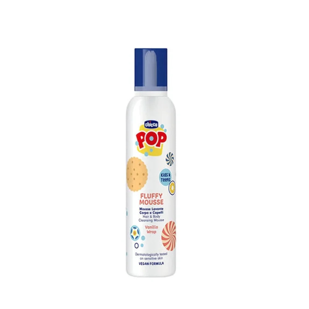 Chicco POP 2 tasi 1 da vanna ko'pigi (tana va soch uchun), vanil, 200 ml
