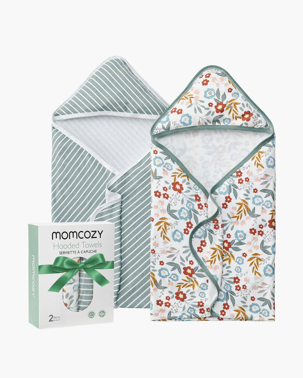 Kapshonli sochiq Momcozy Petite Blossom chaqaloqlar uchun, 2 dona