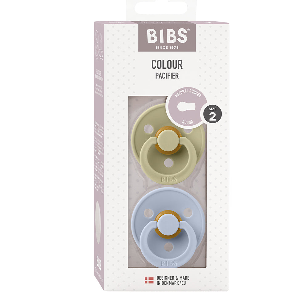 BIBS Colour lateks so'rg'ich, 2-o'lcham (6-18 oy), 2 dona, Khaki/Dusty Blue
