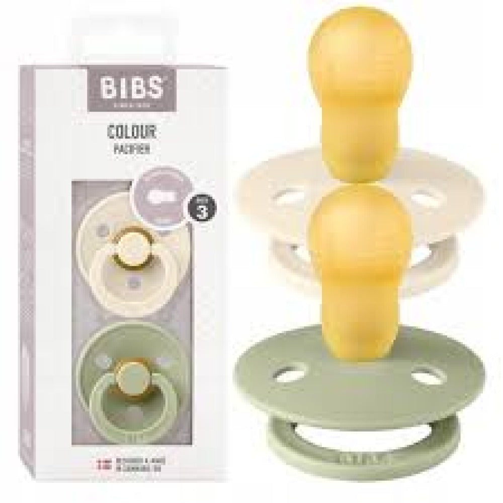 So'rg'ich BIBS Colour lateks, 3-o'lcham (18+ oy), 2 dona, Ivory/Sage