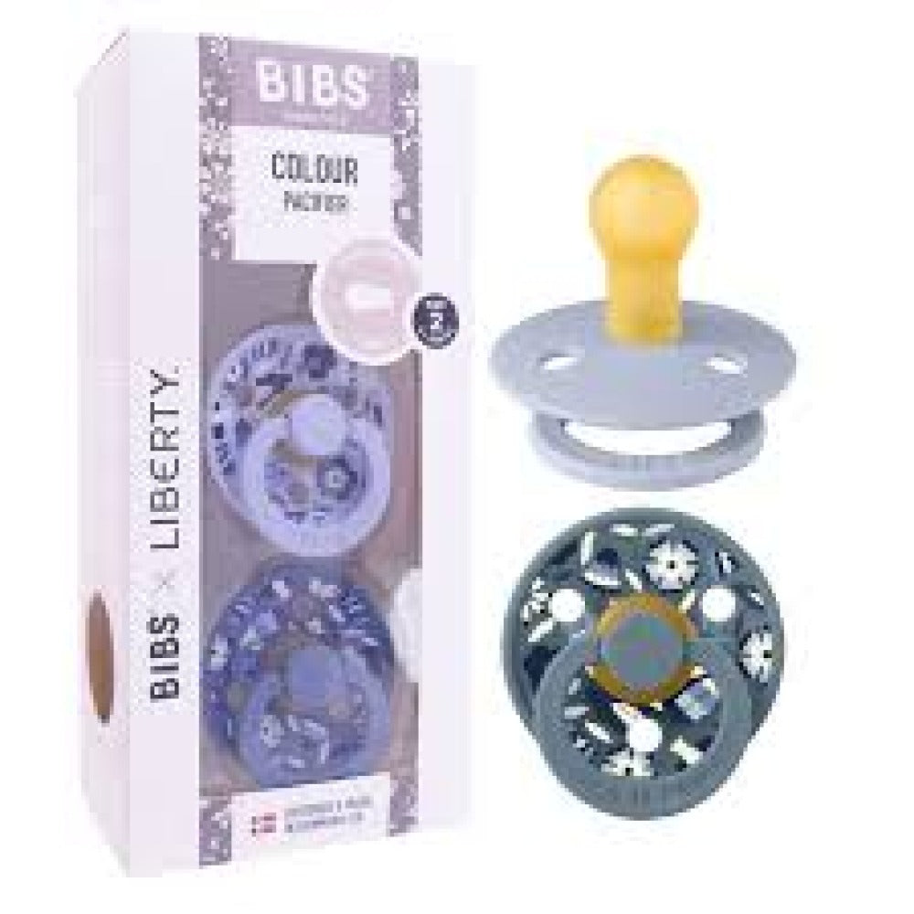 BIBS x Liberty Bobo lateks so'rg'ichi, 2-o'lcham, 2 dona, Dusty Blue Mix