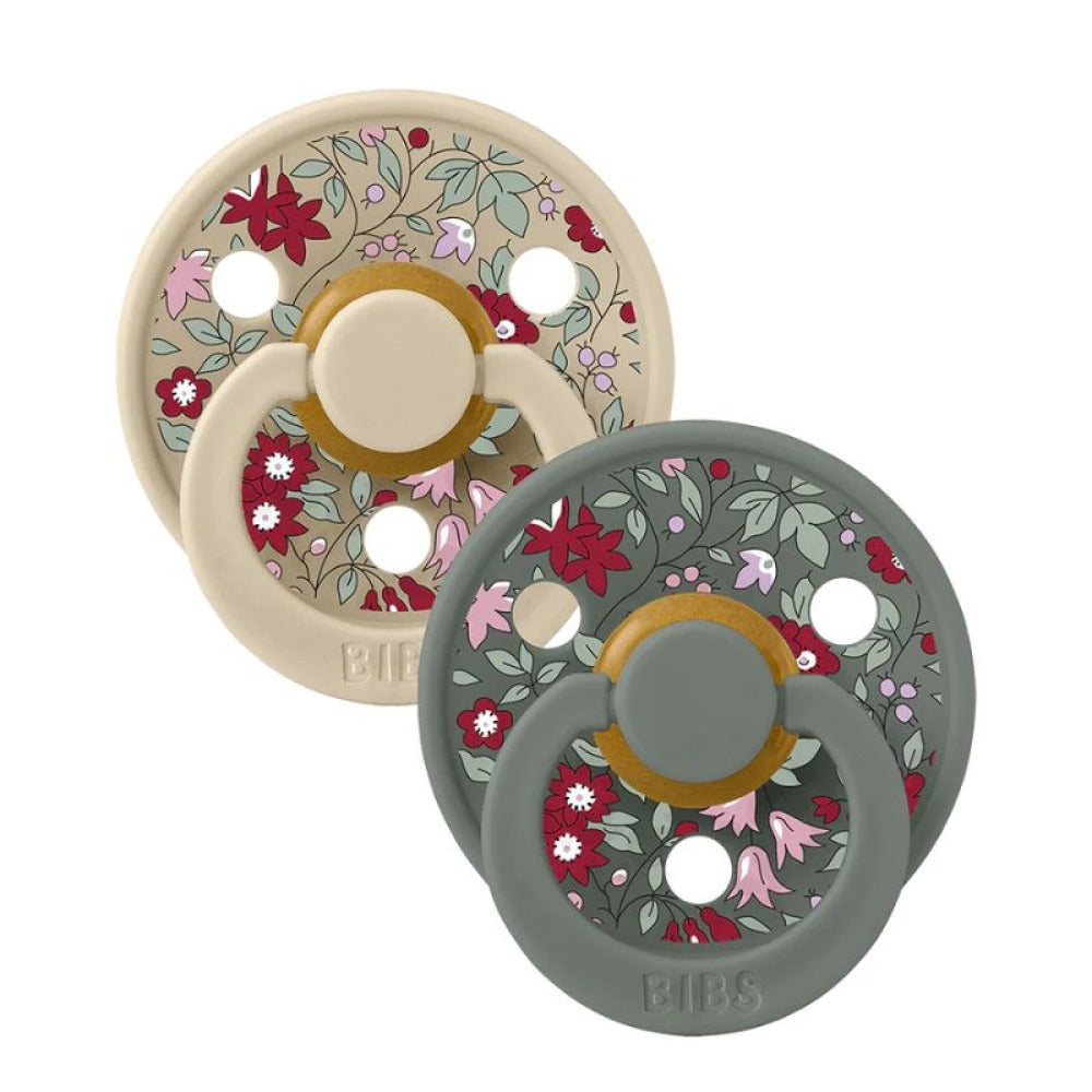 BIBS x Liberty Chamomile Lawn lateksli so'rg'ich, 2-o'lcham, 2 dona, Pine Mix