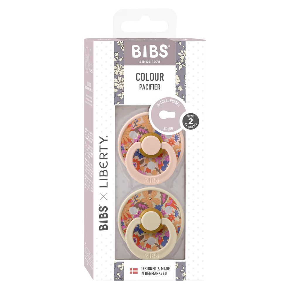 BIBS x Liberty June Blossom lateksli so'rg'ich, 2-o'lcham, 2 dona, Blush Mix