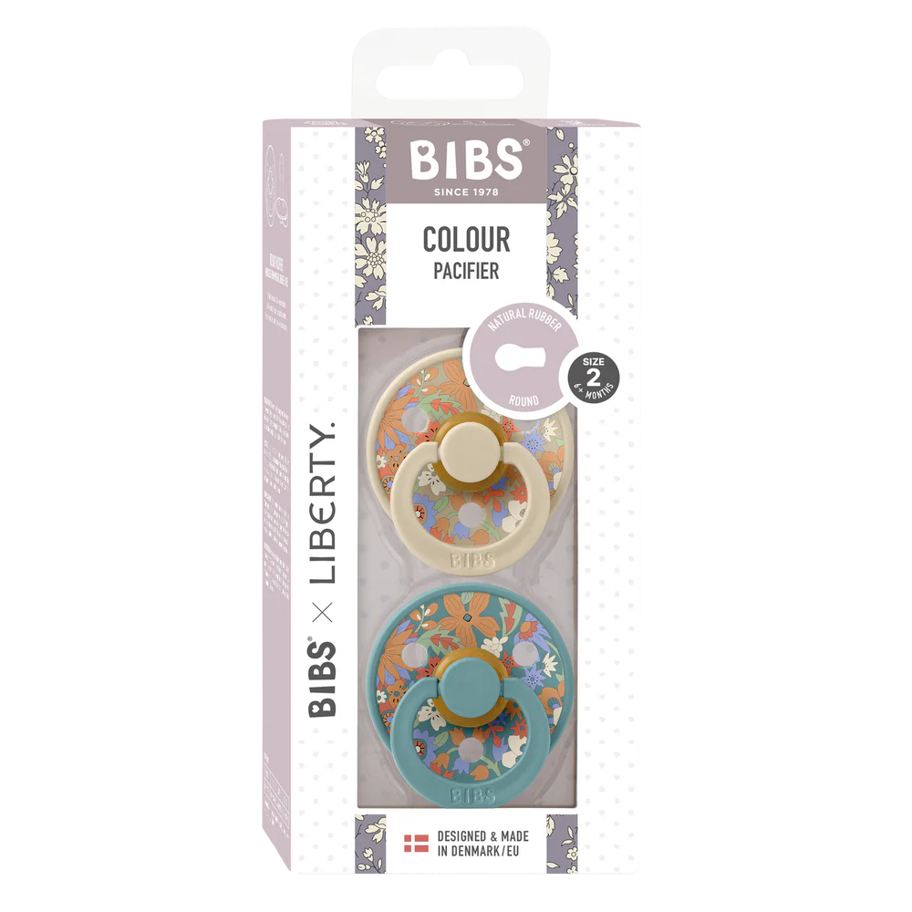 BIBS x Liberty June Blossom lateksli so'rg'ich, 2-o'lcham, 2 dona, Vanilla Hush Mix