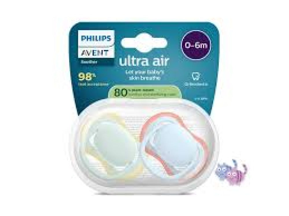 Philips Avent Ultra Air so'rg'ichlari 0-6 oy, pushti, 2 dona