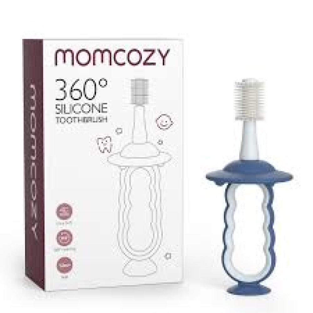 Sut tishlari uchun Momcozy 360° silikon tish cho'tkasi, 6-24 oy