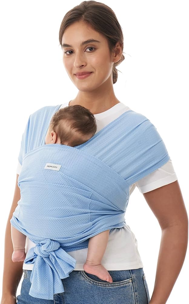 Sling-perenoska Momcozy Air-Mesh Summer Blue yangi tug'ilgan chaqaloqlar uchun, 3.2-20 kg