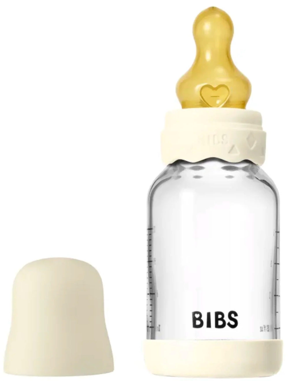 BIBS shisha butilkasi lateks so'rg'ichli, sekin oqim, 120 ml, Ivory rang