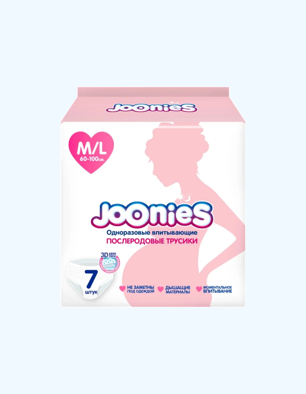 Joonies tug'ruqdan keyingi bir martalik trusiklar, M/L o'lcham, 7 dona