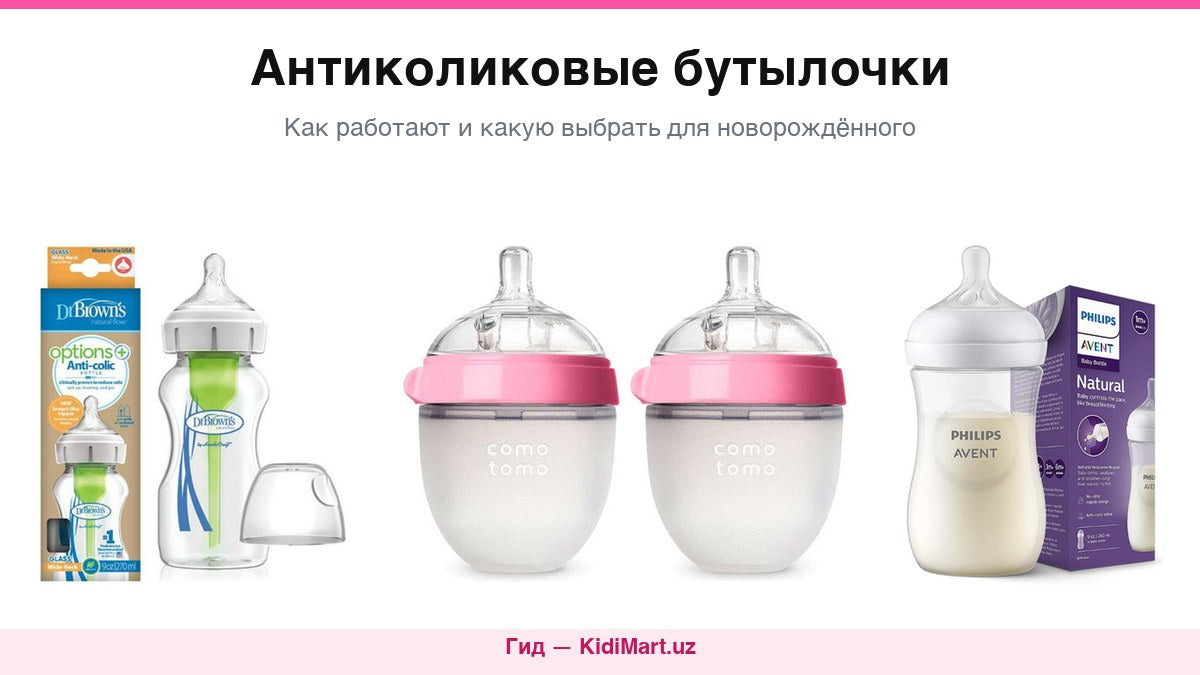 Антиколиковые бутылочки для новорождённых