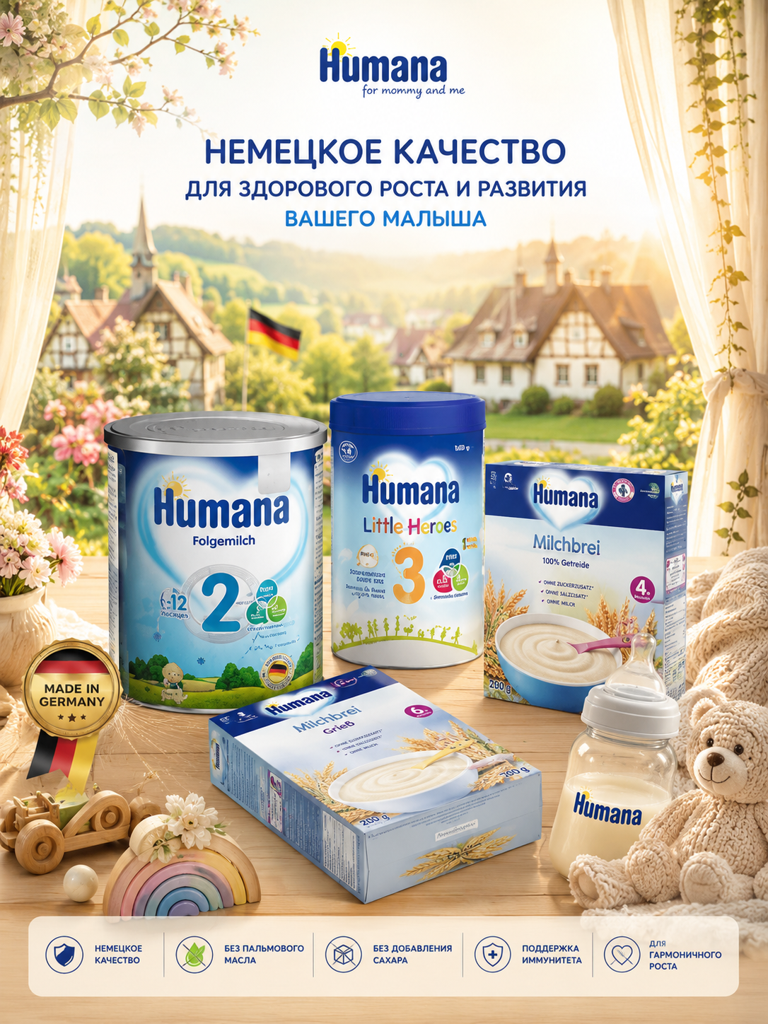 Humana для детей: молочные смеси и каши в Ташкенте