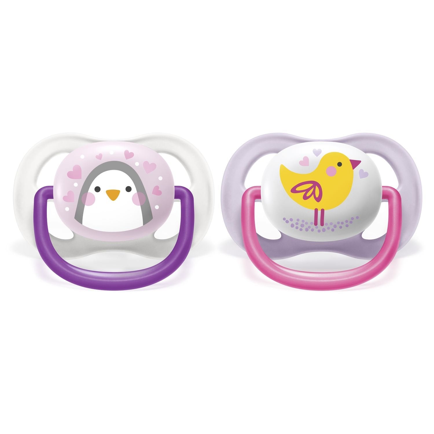 Philips Avent Ultra havo emzik 0-6M+, Qiz pingvin/qush 2 dona