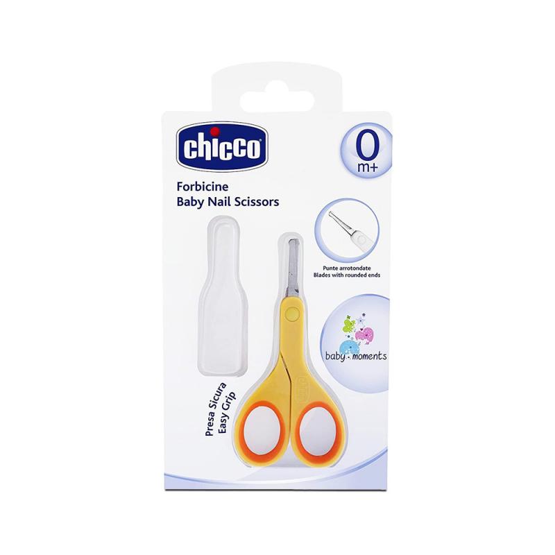 Ножницы детские Chicco оранжевые с закруглёнными кончиками 0м+
