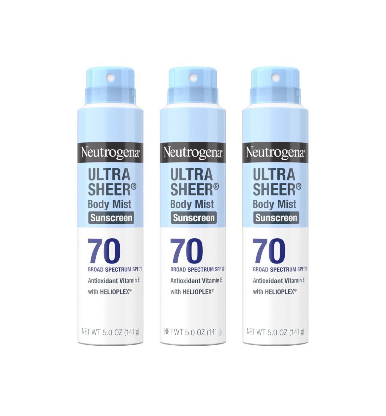 Солнечный спрей Neutrogena SPF 70 водостойкий 141 г