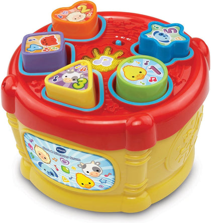 VTech Sort & Discover Drum sorter-barabani, 5 ta shakl, 12–36 oy