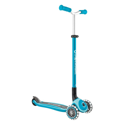 Самокат Globber Master Lights трёхколёсный складной, 4–14 лет