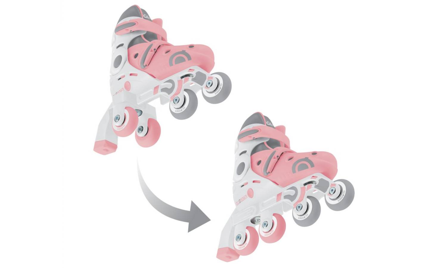 Ролики Globber 2в1 Pastel Pink регулируемые размер 26-29