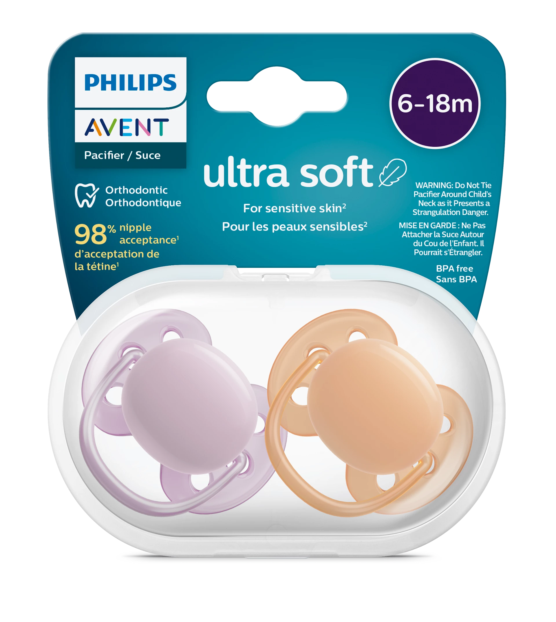 Philips Avent Ultra Soft SCF091/33 Sorg'ich 6-18 oy, 1 dona