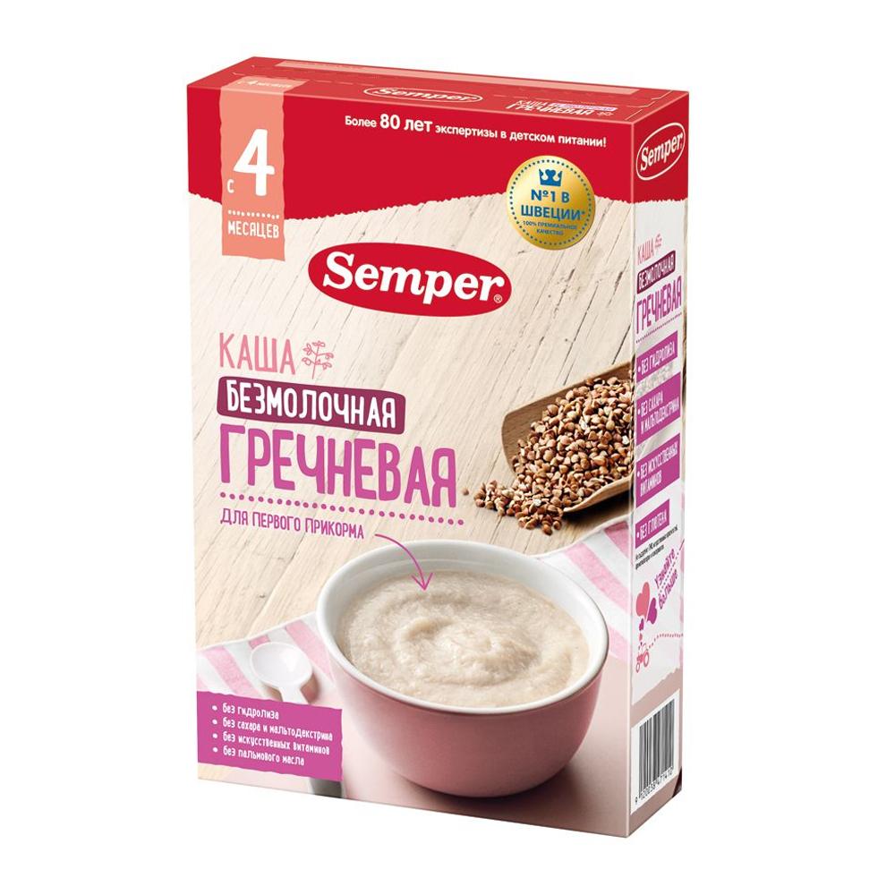 Semper sut mahsulotisiz grechka bo'tqasi, 4 oylikdan, 180 gr