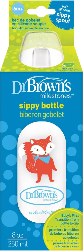 Бутылочка-поильник Dr. Brown's 250 мл с силиконовым носиком Лиса